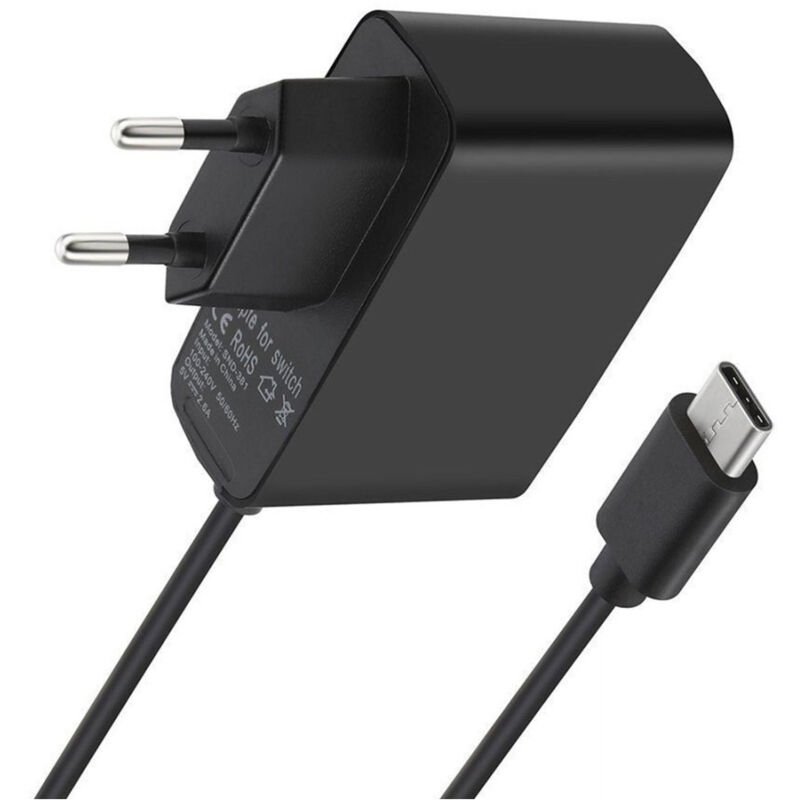 foto del prodotto trade shop traesio alimentatore caricabatteria veloce rapido per ninetendo switch dock type c 40w 