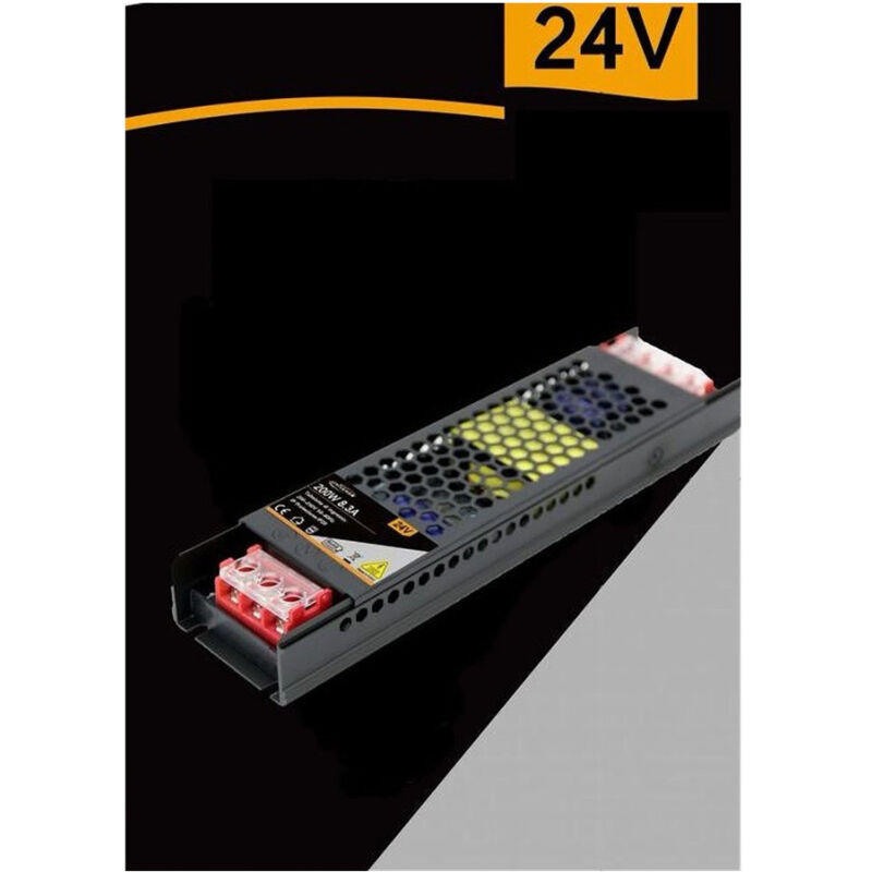 foto del prodotto trade shop traesio alimentatore slim stabilizzato 24v 200w switch trasformatore 8.3mha fhyla200w24v 
