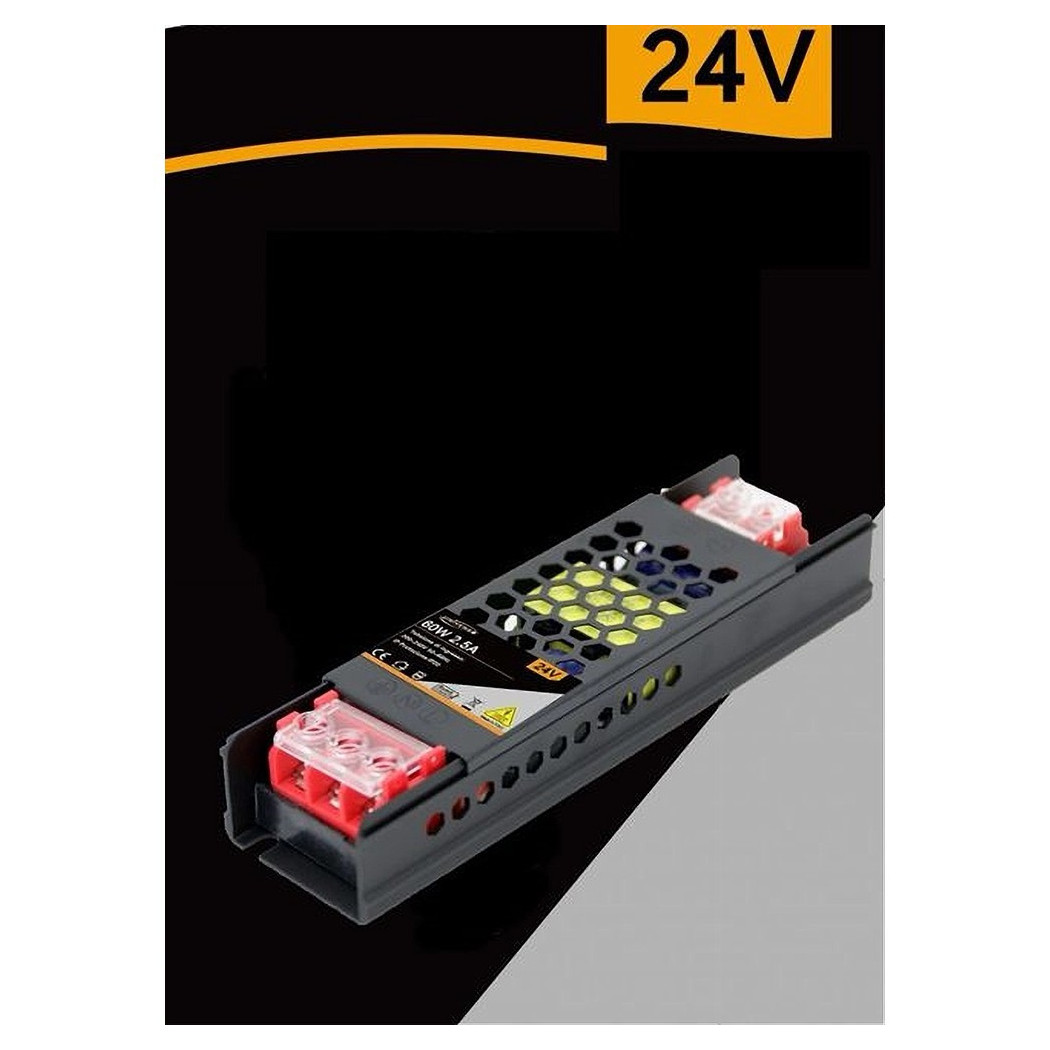 foto del prodotto trade shop traesio alimentatore slim stabilizzato 24v 60 w switch trasformatore 2.5 mha fhyla60w24v 