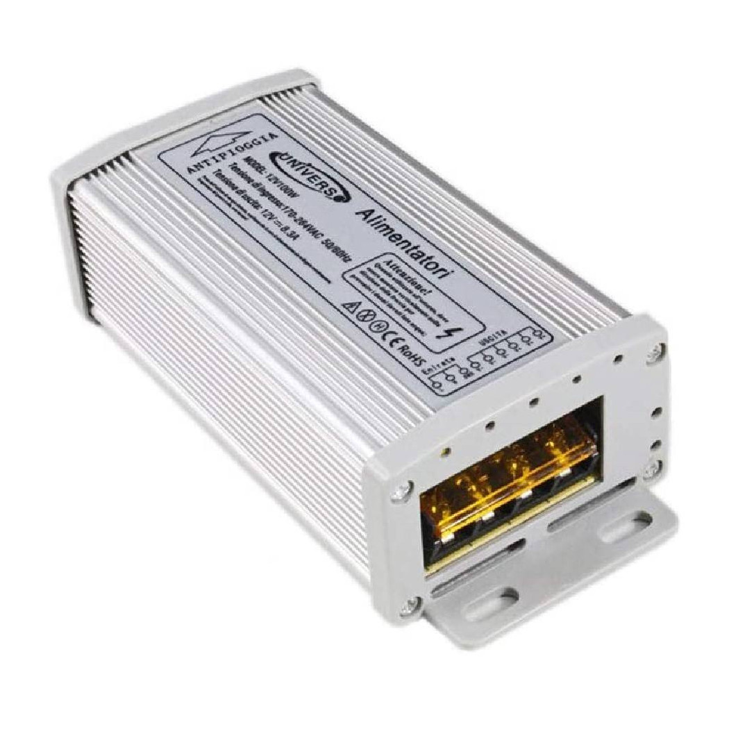 foto del prodotto trade shop traesio alimentatore stabilizzato 12v 8.3a 100w trasformatore telecamere strip led ss100 