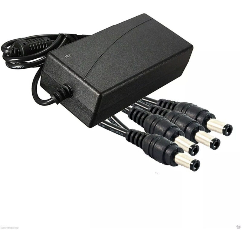 foto del prodotto trade shop traesio alimentatore stabilizzato trasformatore 12v 10 a 4 uscite telecamere dvr strisce 