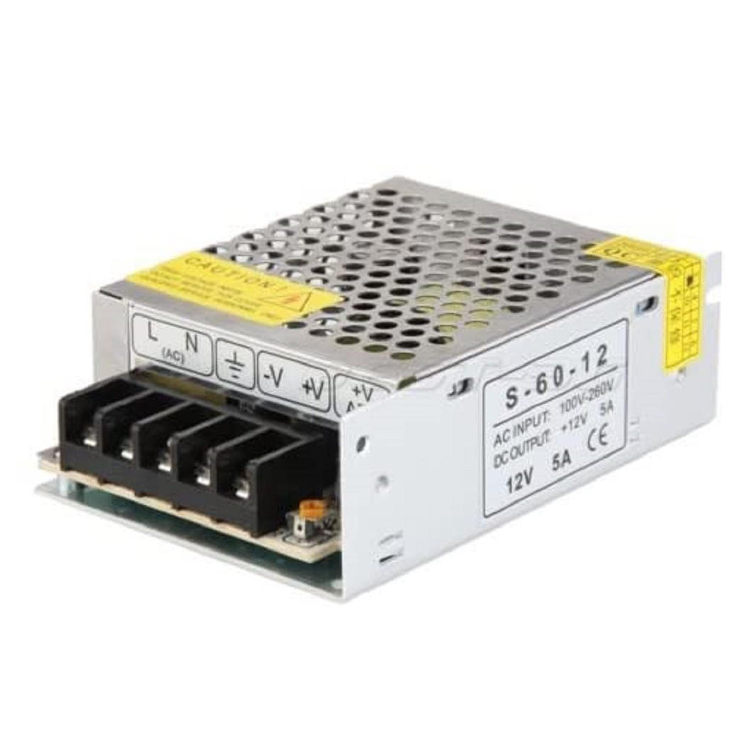 foto del prodotto trade shop traesio alimentatore switching stabilizzato 220 12v 5a 60w per elettronica strip led 