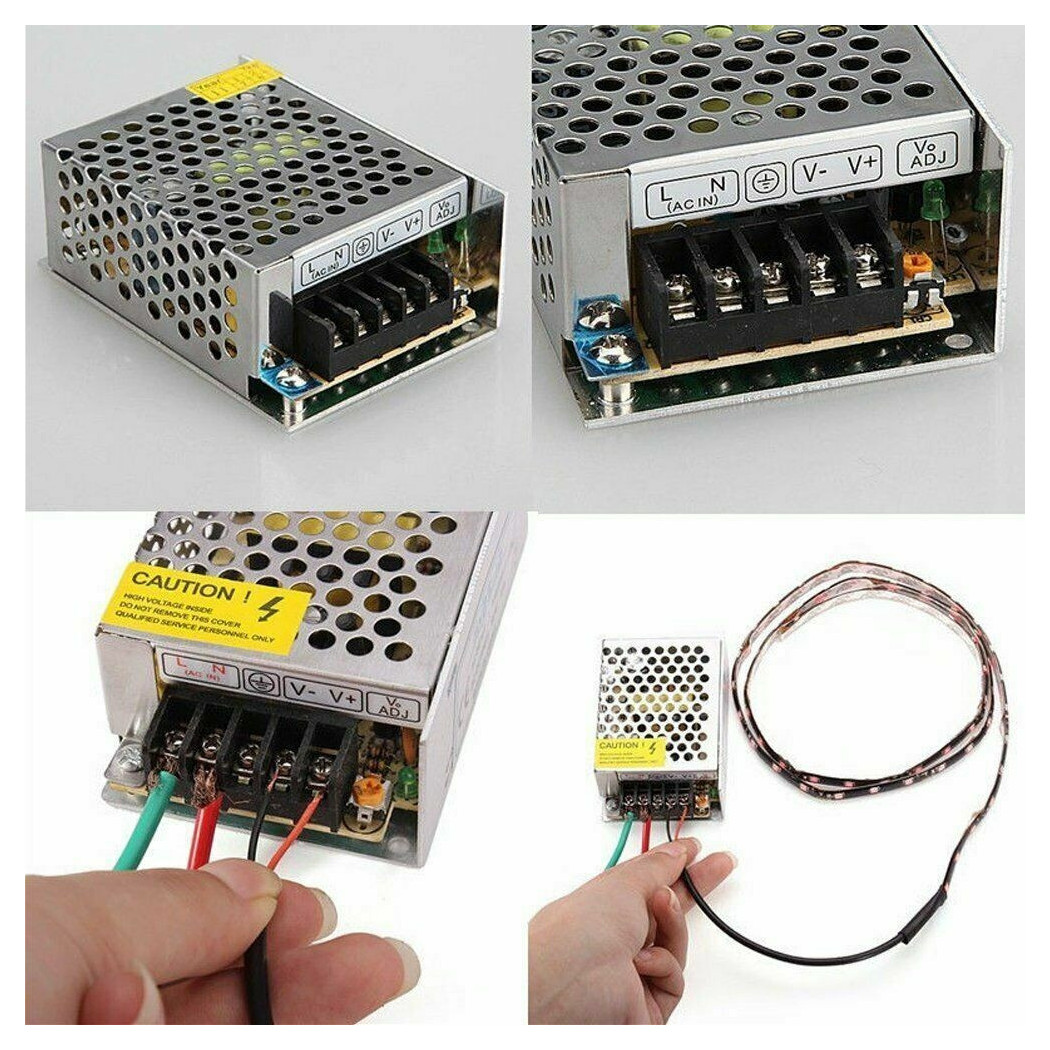 foto del prodotto trade shop traesio alimentatore trasformatore stabilizzato per strisce led 24v dc swintching ampere 20 ampere 