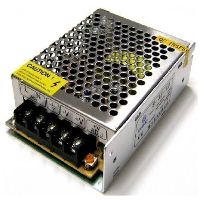 foto del prodotto trade shop traesio - alimentatore trasformatore stabilizzato switch trimmer 220v-12v 3,5 a ampere -