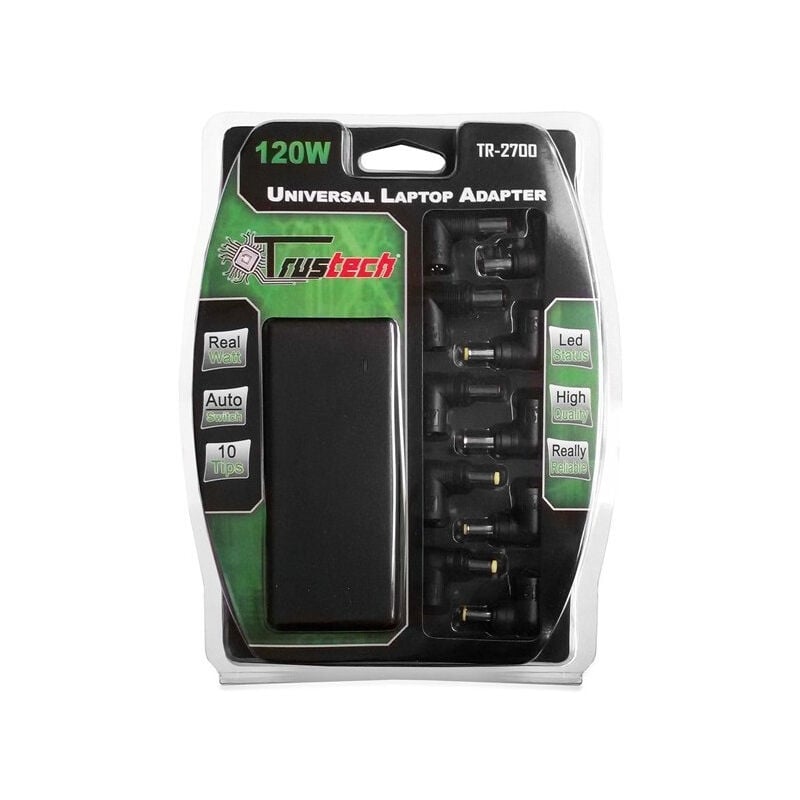 foto del prodotto trade shop traesio alimentatore universale per notebook 120w settaggio automatico trustech 