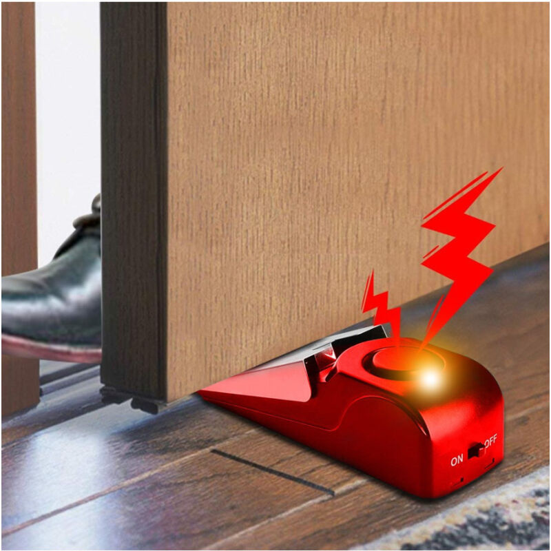 foto del prodotto trade shop traesio allarme fermaporta sicurezza porta casa con luce a led e sirena potente 100db 