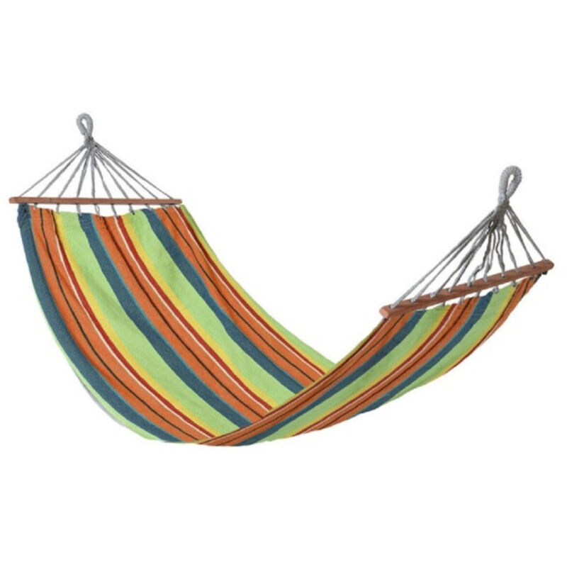 foto del prodotto trade shop traesio amaca 200x100 cm tessile con righe multicolore campeggio giardino estate 69606a 