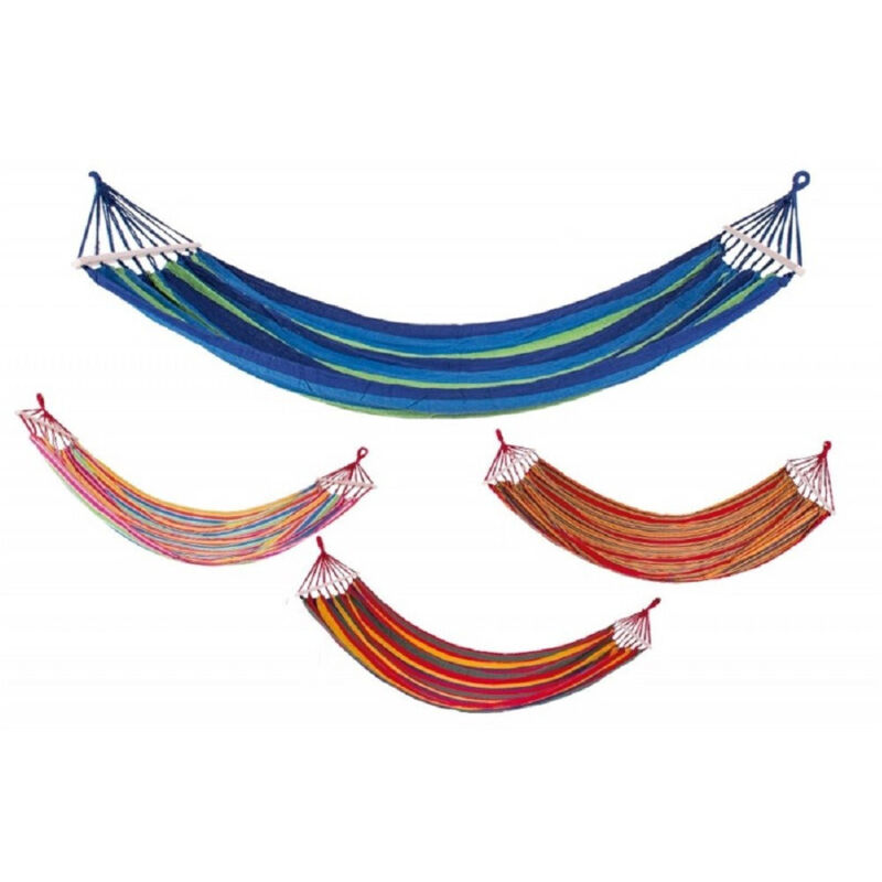 foto del prodotto trade shop traesio amaca con supporto in legno 100x200cm giardino 280gr. 4 colori assortiti 6099183 