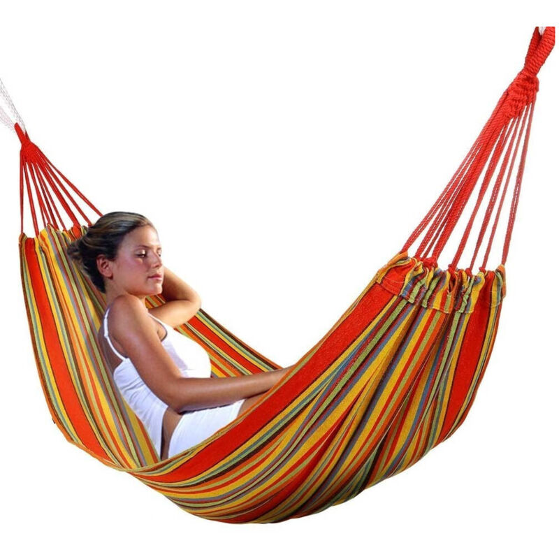 foto del prodotto trade shop traesio amaca da campeggio a sacco 100 x 200 cm relax giardino con sacca trasporto 