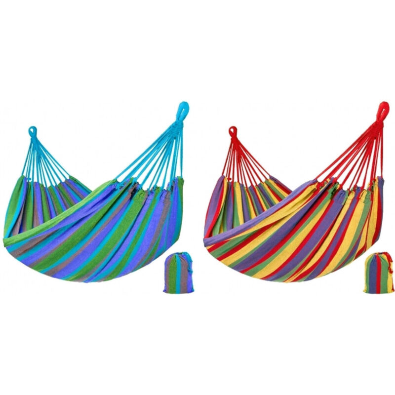 foto del prodotto trade shop traesio amaca sacco con telo cotone singola 190x80cm campeggi richiudibile trasportabile 