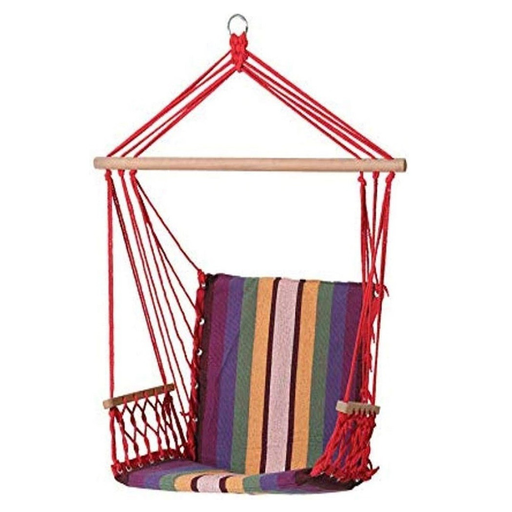 foto del prodotto trade shop traesio amaca sedia sospesa multicolore 100x50x3cm in tessuto campeggio giardino 65210a 
