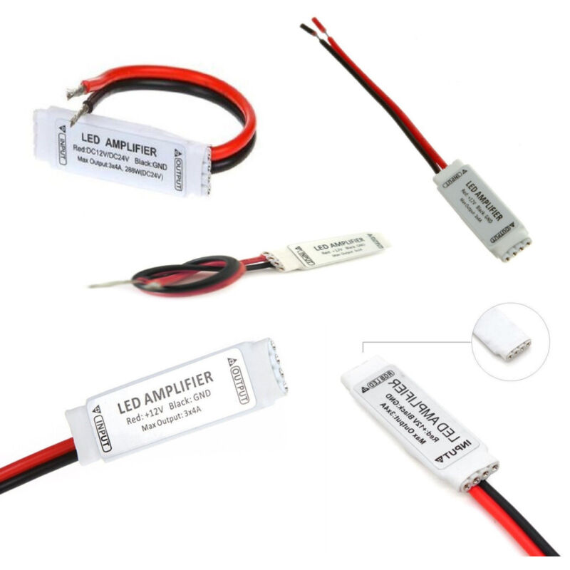 foto del prodotto trade shop traesio amplificatore di segnale per striscia led rgb 3528 5630 strip light 12v 3x4a 