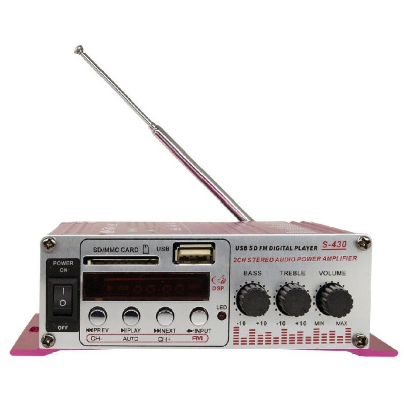 foto del prodotto trade shop traesio amplificatore s 430 hi fi usb per auto car audio stereo mp3 mp4 cd mini digitale 