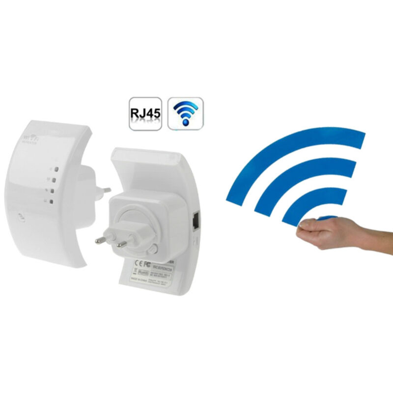 foto del prodotto trade shop traesio amplificatore wifi repeater 300 mbps ripetitore wifi range extender lan rete 