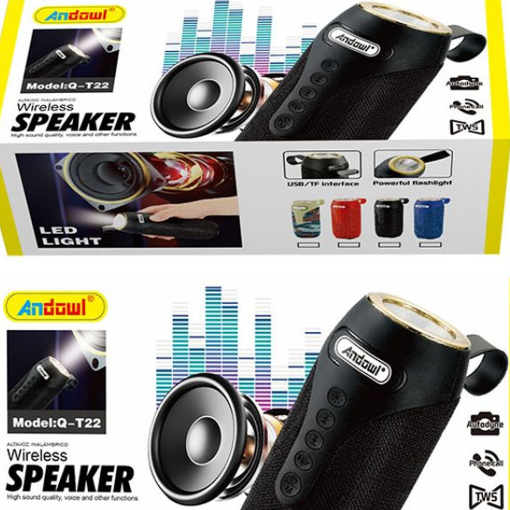 foto del prodotto trade shop traesio andowl altoparlante 2.0 speaker portatile bluetooth 10w wireless aux 3,5 mm usb q t22 