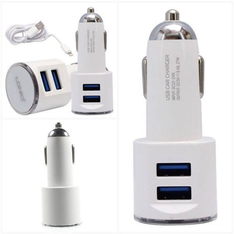 foto del prodotto trade shop traesio andowl caricabatteria caricatore doppio auto q a36 corrente totale 2,4a con 2 porte usb 