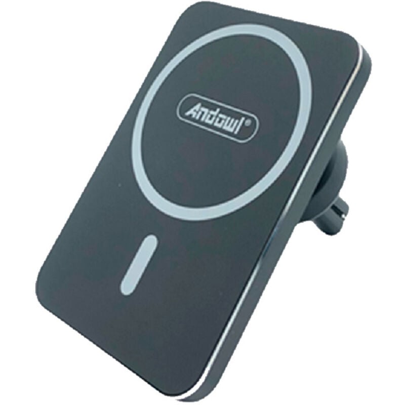 foto del prodotto trade shop traesio - andowl - caricabatterie wireless per auto magnetico 15w ricarica rapida cellulare q-pd21 -