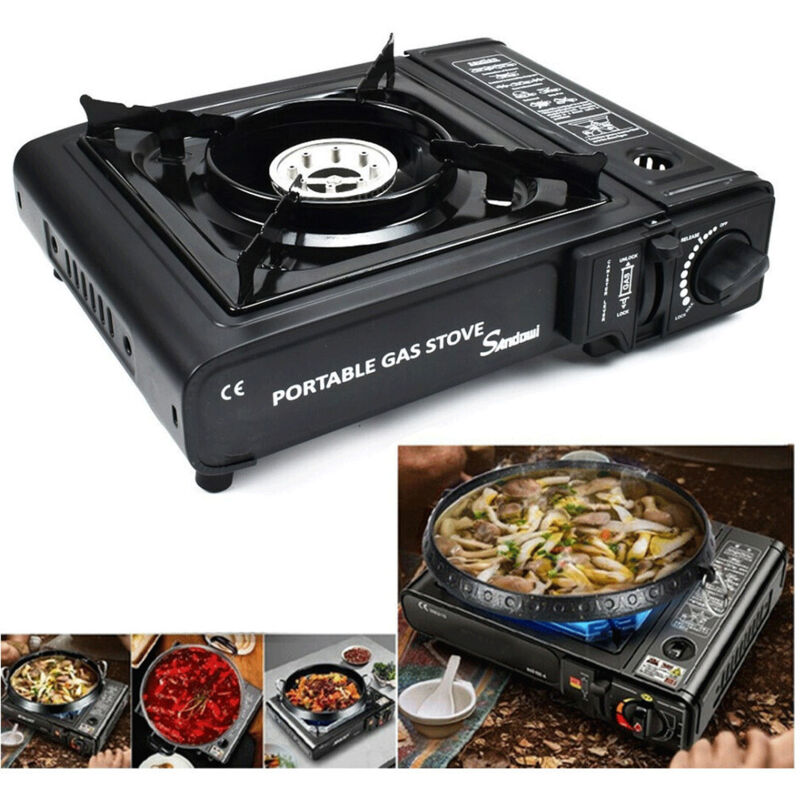 foto del prodotto trade shop traesio andowl fornello acciaio a gas q ws155 campeggio casa portatile 2900w piano cottura cucina 