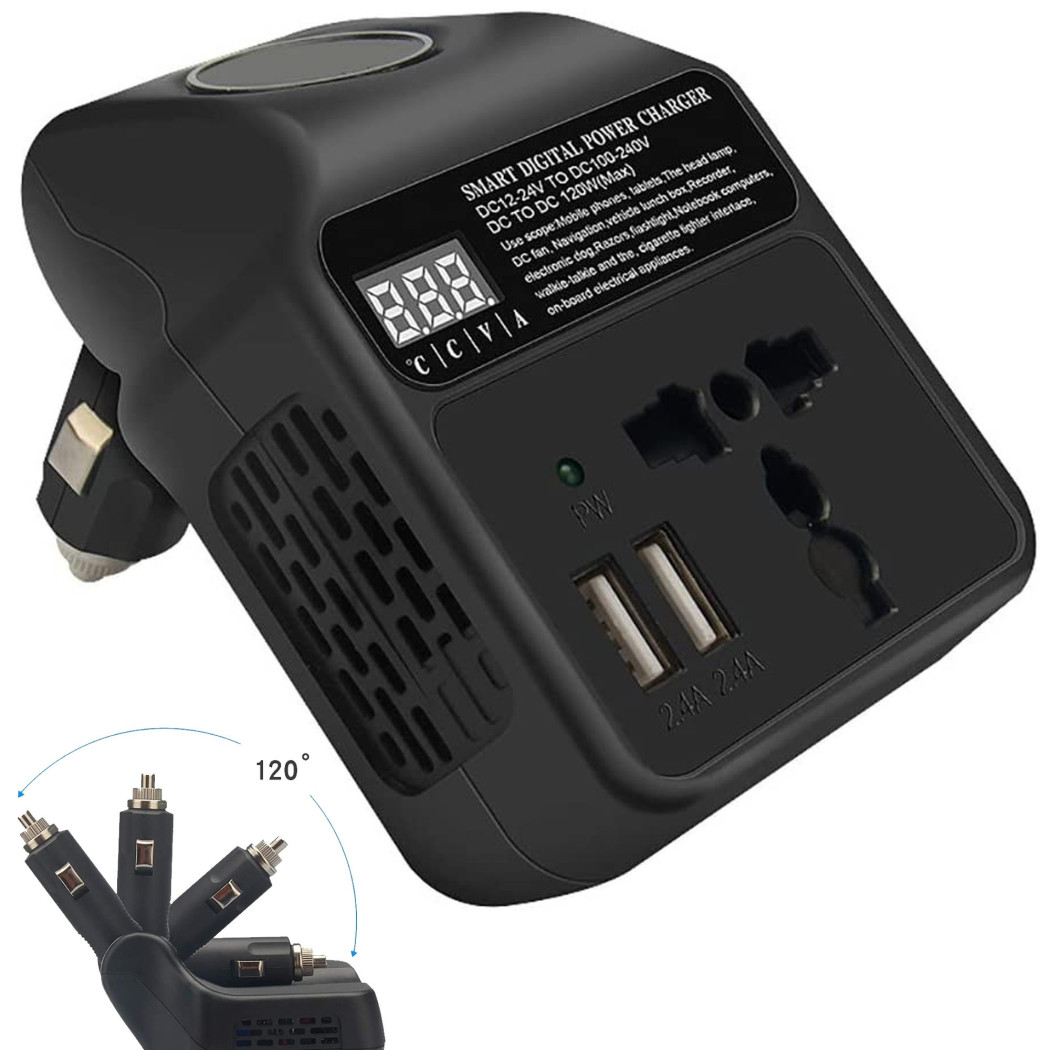 foto del prodotto trade shop traesio andowl inverter di potenza per auto da 150w cc a ca caricatore usb convertitore qy 4168 
