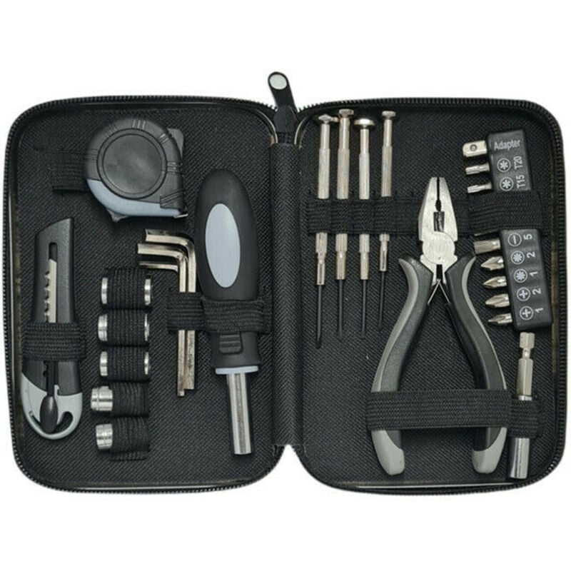 foto del prodotto trade shop traesio - andowl - kit riparazioni orologi schede chiavini metro taglierino cacciavite pinza q-wx19 -