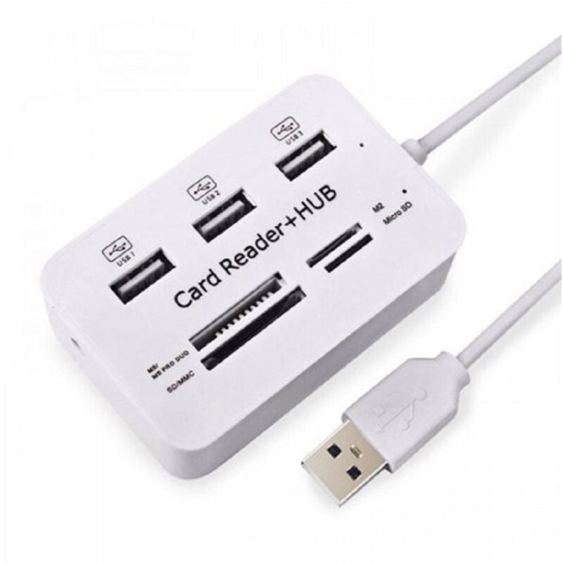 foto del prodotto trade shop traesio andowl lettore di schede carte hub usb 2.0 3 porte usb slot ms sd mmc tf m2 q h02 