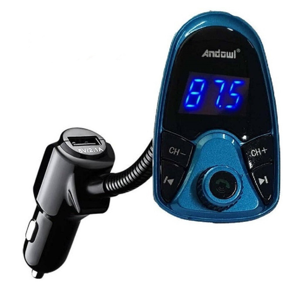 foto del prodotto trade shop traesio andowl lettore mp3 multifunzione wireless 2.1a caricabatteria doppio usb per auto q b68 