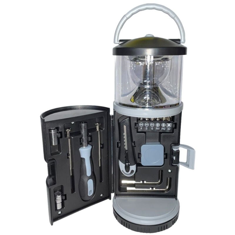 foto del prodotto trade shop traesio andowl luce da campeggio 15in1 portatile per esterni con kit di attrezzi combo q ly340 