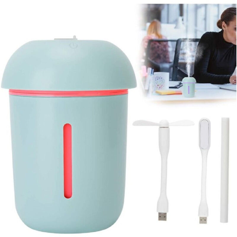foto del prodotto trade shop traesio andowl mini umidificatore 3 in 1 portatile con luce a forma di fungo camera auto q a241 