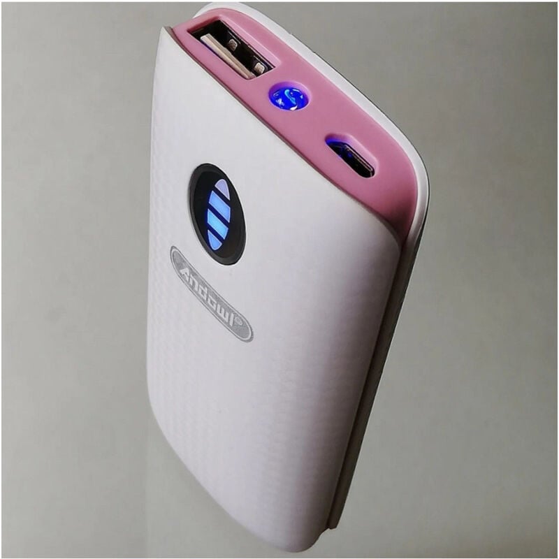 foto del prodotto trade shop traesio andowl power bank portatile 5000mah con torcia a led 2 porte usb ricarica veloce q t69 