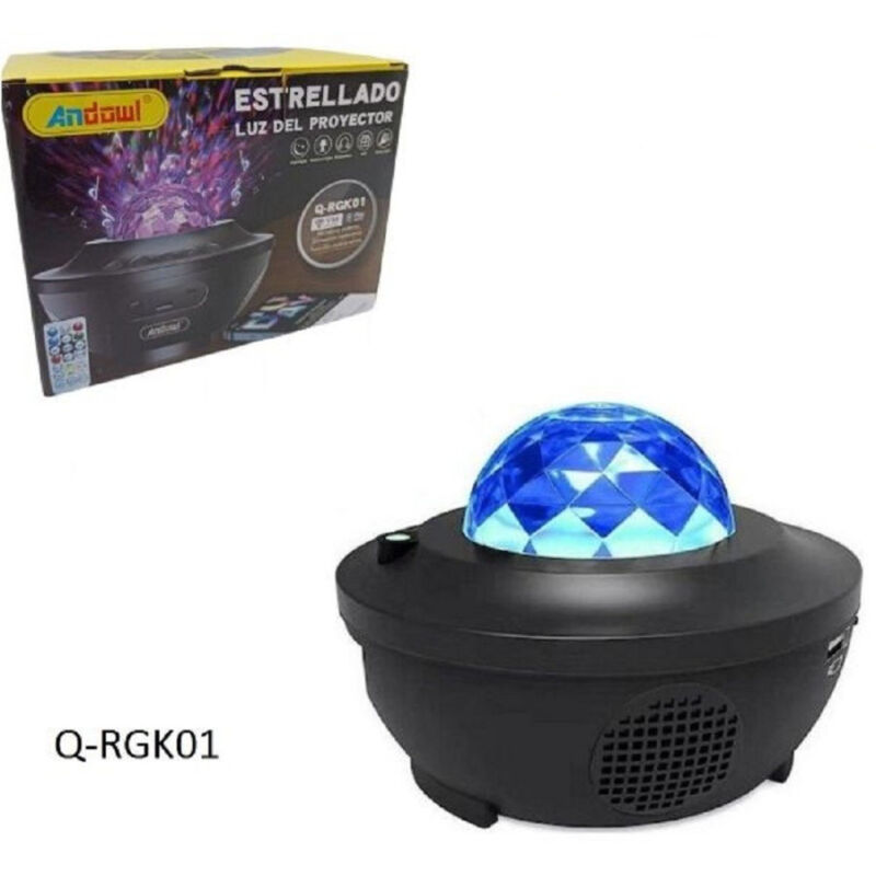 foto del prodotto trade shop traesio andowl proiettore per altoparlanti wireless ricaricabile portatile q rgk01 starry galaxy 