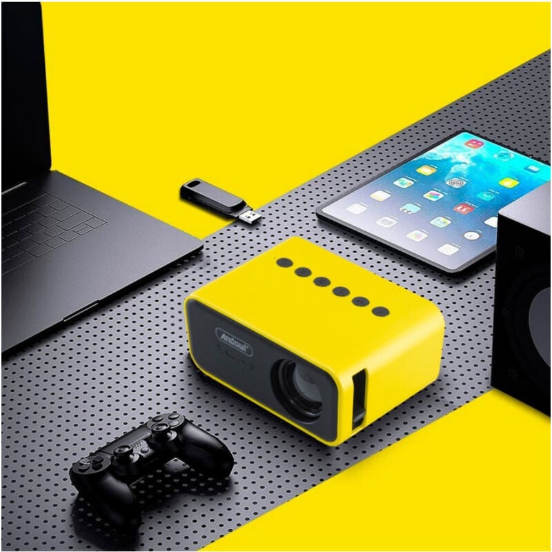 foto del prodotto trade shop traesio andowl proiettore portatile mini ultra hd con telecomando compatibile con android e ios 