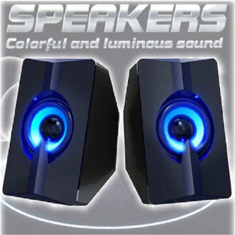 foto del prodotto trade shop traesio andowl set mini altoparlanti speakers per basso per computer luci led colorate q t124 