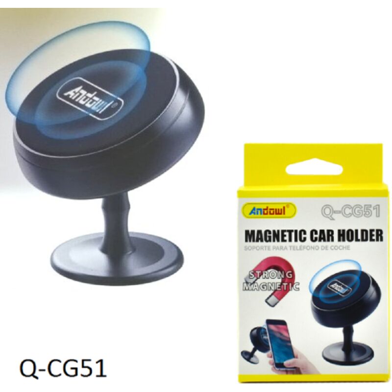 foto del prodotto trade shop traesio andowl supporto magnetico porta cellulare da auto per smartphone gps autoadesivo q cg51 