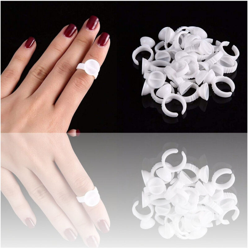 foto del prodotto trade shop traesio anello inchiostro plastica 100 pezzi anelli divisore tatoo tatuaggio tatuatore 
