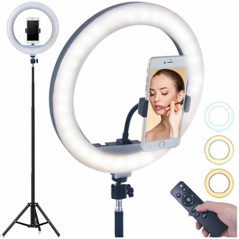 foto del prodotto trade shop traesio anello luminoso treppiedi luce selfie tik tok led lampada ring light video 30cm 
