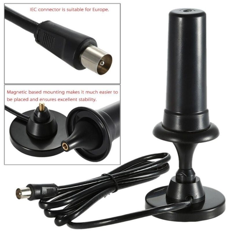 foto del prodotto trade shop traesio antenna tv digitale 36dbi ad alto guadagno full hd 1080p vhf dvb connettore iec 