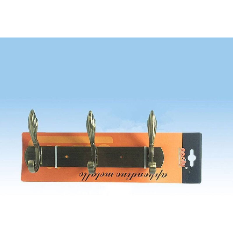 foto del prodotto trade shop traesio appendini appendi panni abiti asciugamani parete ottone bronzo 3 posti 52721a 