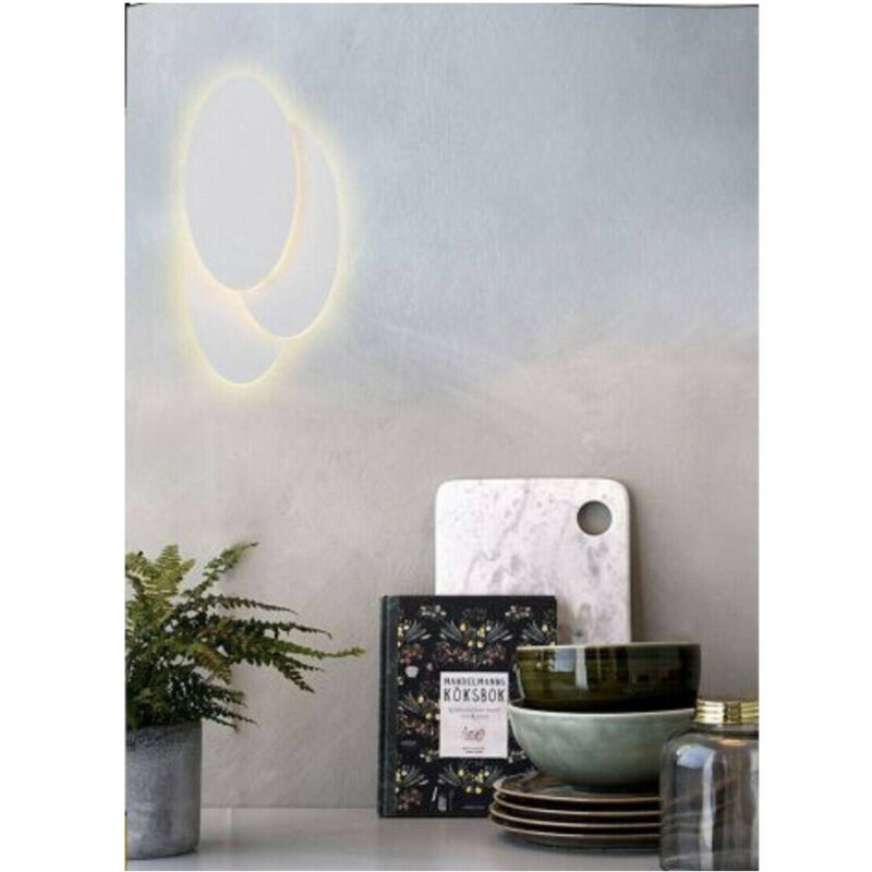 foto del prodotto trade shop traesio applique a led 3 ovale lumetto comodino abat jour 12w luce 6500k 3000k 4000k e33 bianco caldo 