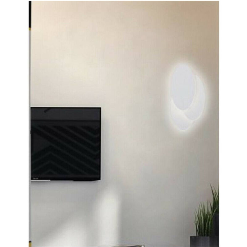 foto del prodotto trade shop traesio applique a led 3 ovale lumetto comodino abat jour 12w luce 6500k 3000k 4000k e33 bianco freddo 