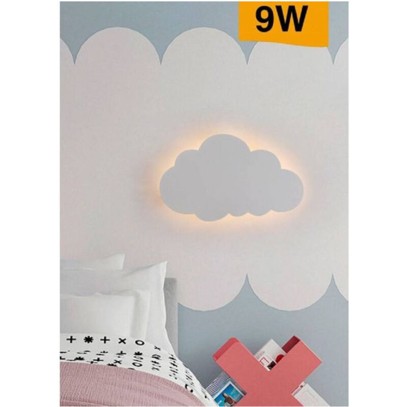 foto del prodotto trade shop traesio applique a led forma nuvola lampada da parete 9 w 3 colorazione di luce aq28 b3c 