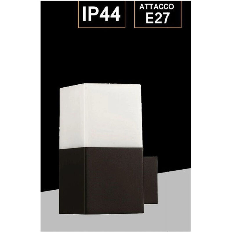 foto del prodotto trade shop traesio applique a muro per esterno lampada da parete in alluminio attacco e27 ip44 b160 nero