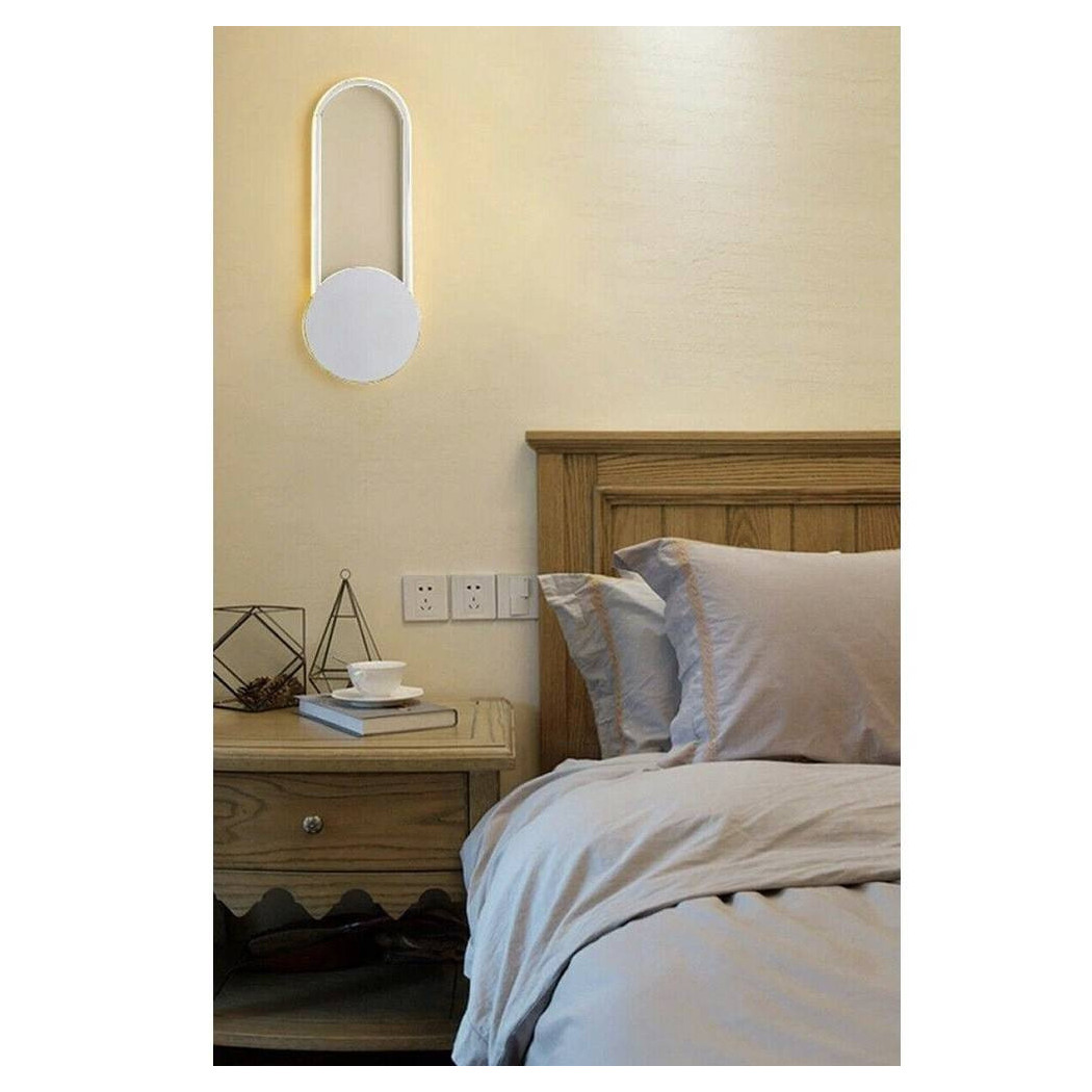 foto del prodotto trade shop traesio applique a parete moderno interni a led 14watt luce fredda 6500k calda 3000k e23 bianco caldo 
