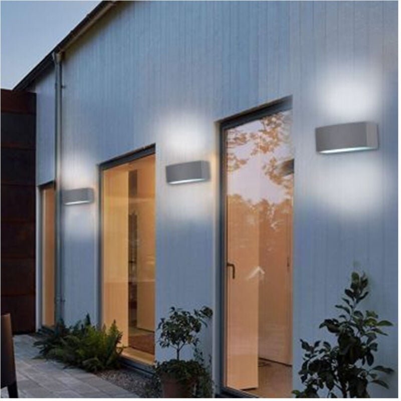 foto del prodotto trade shop traesio applique a parete per esterno ip44 attacco e27 luce lampada da muro grigio es29 