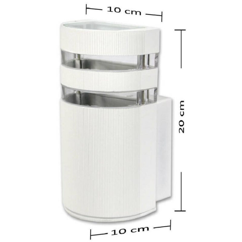 foto del prodotto trade shop traesio applique a parete per esterno luce lampada muro moderna giardino terrazzo es17 bianco