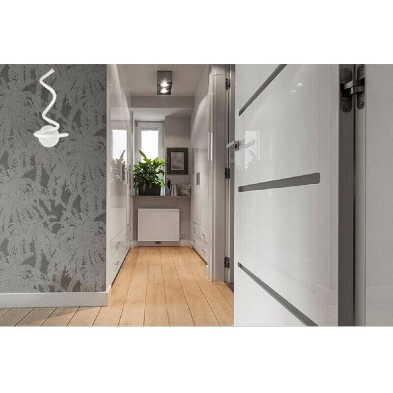 foto del prodotto trade shop traesio applique a parete spirale per interni a led 12 w luce fredda calda naturale e24 bianco caldo 