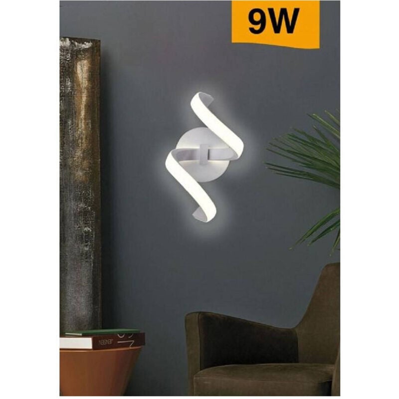 foto del prodotto trade shop traesio applique a parete stilizzato 9 w spirale bianca tre colorazioni di luce e58 b3c 