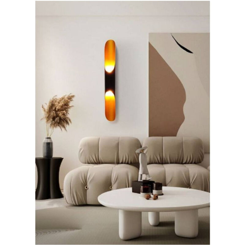 foto del prodotto trade shop traesio applique da muro lampada da parete moderno attacco 2xg9 ip20 bianco o nero aq44 nero