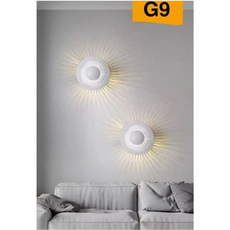 foto del prodotto trade shop traesio applique da muro stile industriale lampada decorativa in metallo attacco g9 aq48 bianco