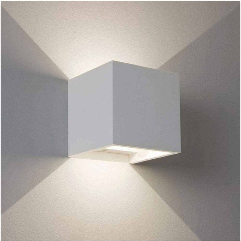 foto del prodotto trade shop traesio applique da parete in gesso a cubo up e down verniciabile lampada g9 moderno gs e15 