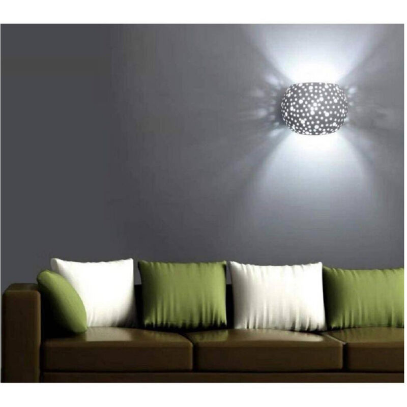 foto del prodotto trade shop traesio applique da parete in gesso tondo up e down verniciabile contemporanee g9 gs e42 